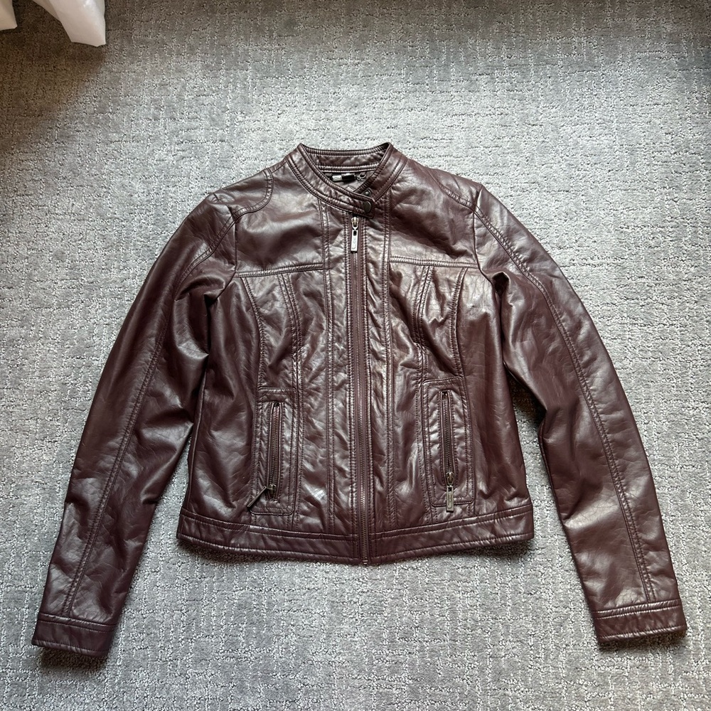 Jou Jou Dark Brown faux Leather Jacket